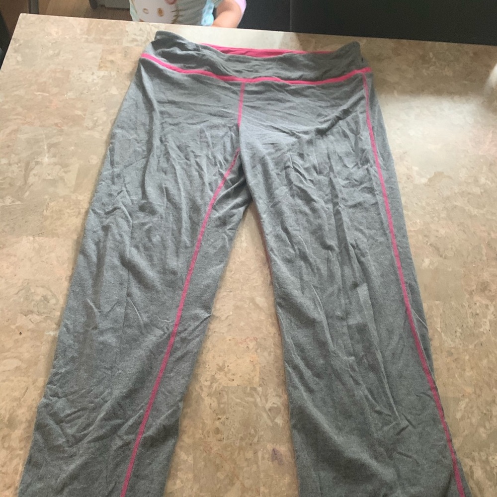Yoga pants pink and gray size Large
